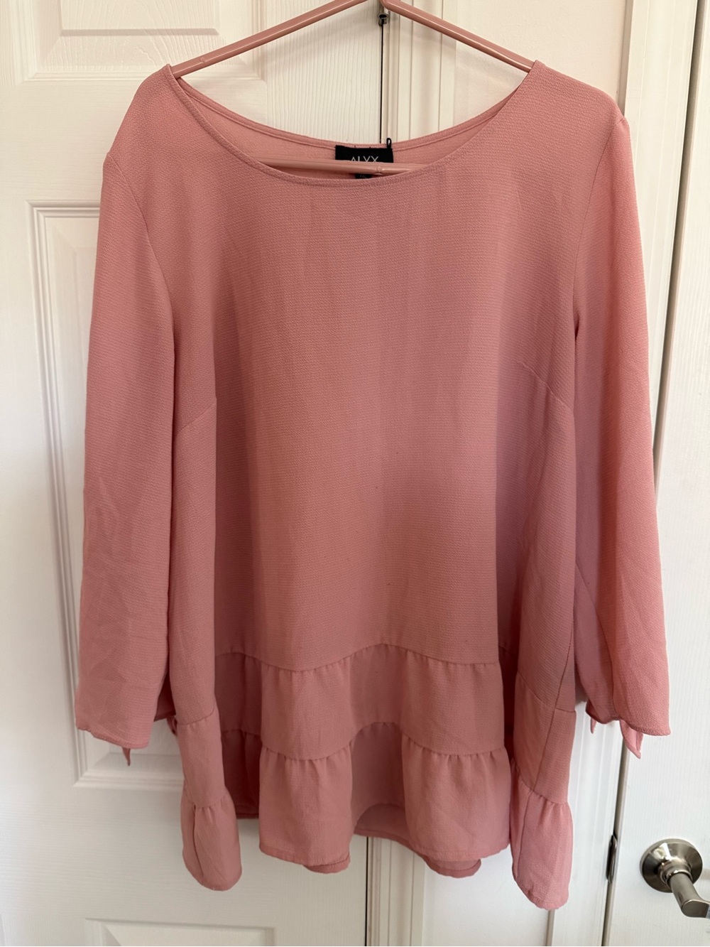 Alyx Dusty Rose Ruffle-Hem Tunic Top